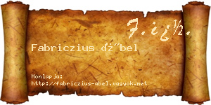 Fabriczius Ábel névjegykártya