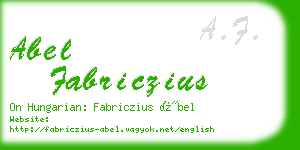 abel fabriczius business card